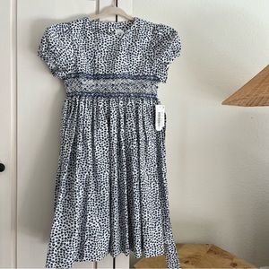 Edgehill Collection (small flaw) smocked embroidered floral dress